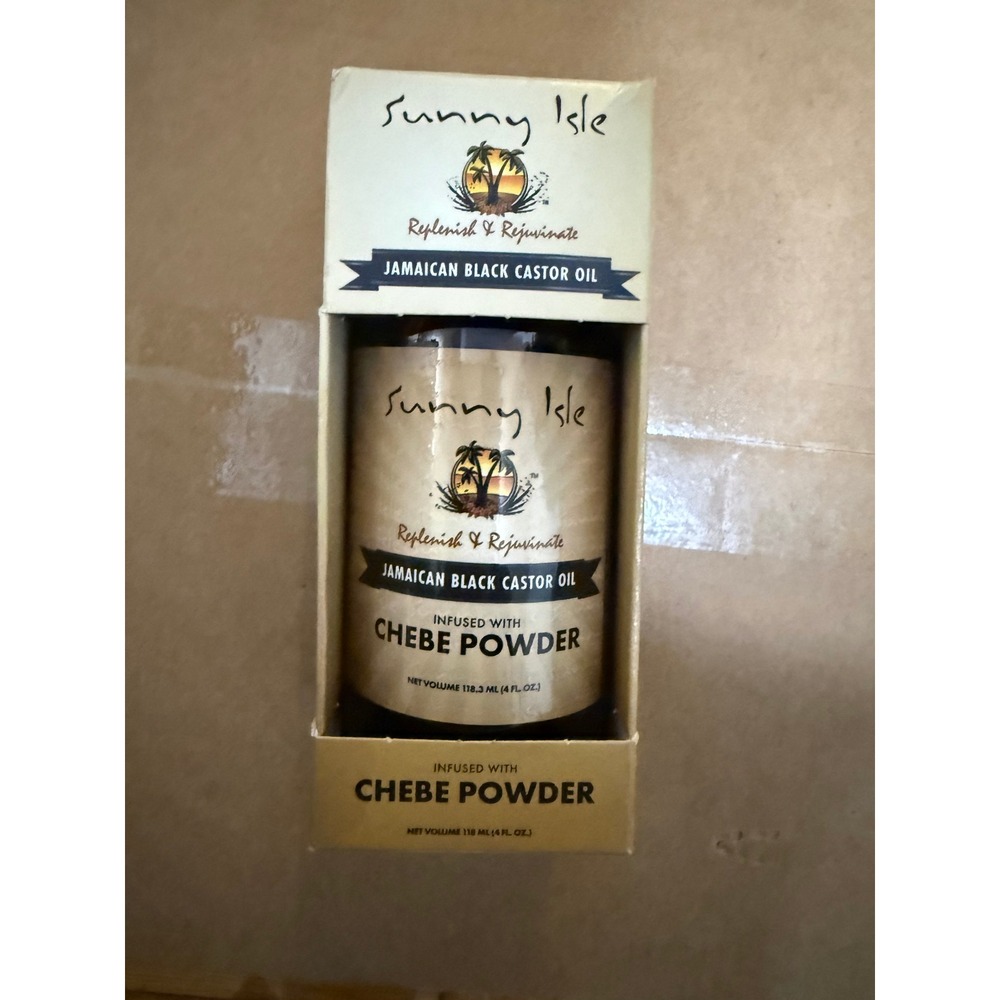 Sunny Isle Jamaican Black Castor Oil Infused with Chebe Powder 4oz Hair Skin Oil